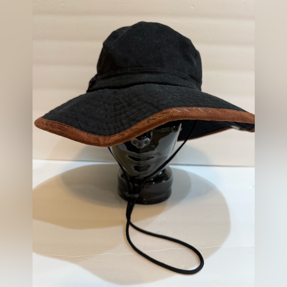 Black and Brown Wide Brim Hat